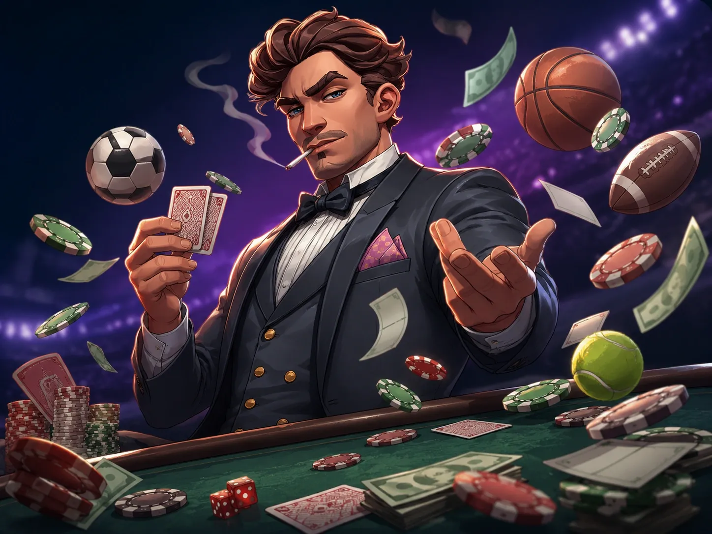 High stakes betting in neon chaos