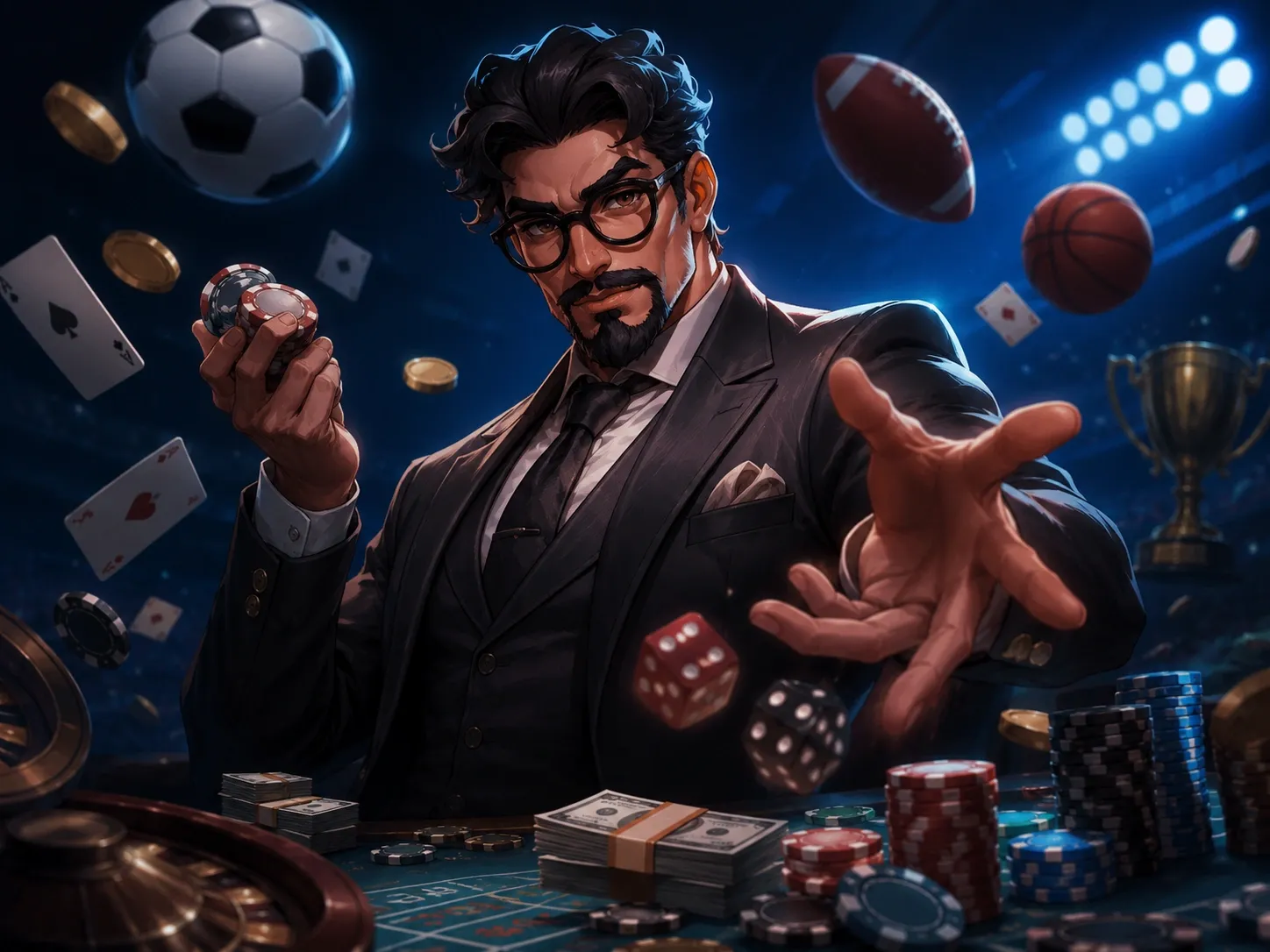 High stakes sports betting gambler in action